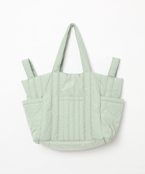coen（コーエン）の「2WAYキルトビッグトートバッグ（トートバッグ・レディース・ライム/ライトグレー/オフホワイト・FREE）」の7枚目の写真