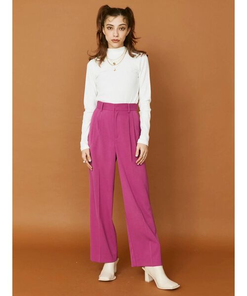 EVRIS（エヴリス）の「ハイネックリブトップス（Tシャツ/カットソー・レディース・ブラウン/パープル/ホワイト/ブラック・FREE）」の19枚目の写真