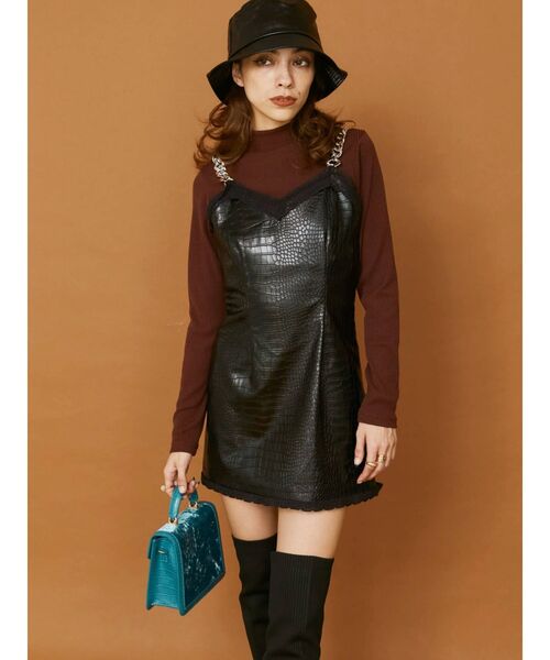 EVRIS（エヴリス）の「ハイネックリブトップス（Tシャツ/カットソー・レディース・ブラウン/パープル/ホワイト/ブラック・FREE）」の14枚目の写真