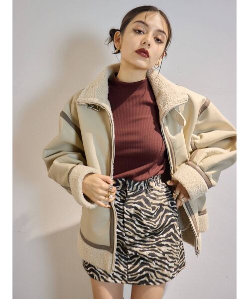 EVRIS（エヴリス）の「ハイネックリブトップス（Tシャツ/カットソー・レディース・ブラウン/パープル/ホワイト/ブラック・FREE）」の11枚目の写真