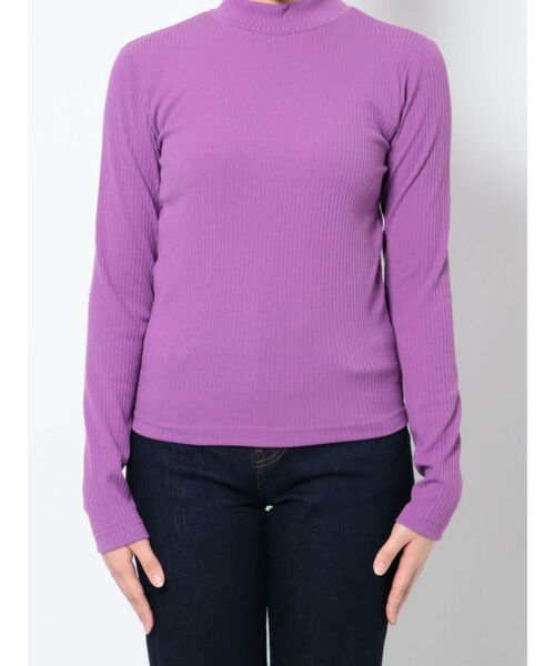 EVRIS（エヴリス）の「ハイネックリブトップス（Tシャツ/カットソー・レディース・ブラウン/パープル/ホワイト/ブラック・FREE）」の21枚目の写真