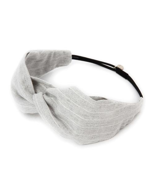 BEAUTY&YOUTH UNITED ARROWS（ビューティーアンドユースユナイテッドアローズ）の「BYSFN ストライプ ヘアバンド◆（ヘアバンド・レディース・ブラック/ライトグレー・フリー）」の2枚目の写真