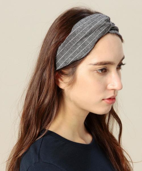 BEAUTY&YOUTH UNITED ARROWS（ビューティーアンドユースユナイテッドアローズ）の「BYSFN ストライプ ヘアバンド◆（ヘアバンド・レディース・ブラック/ライトグレー・フリー）」の7枚目の写真