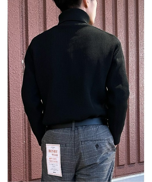 BACK NUMBER(バックナンバー)の「【BACK NUMBER】畦編みタートルニット(ニット/セーター・メンズ・ネイビー/オフホワイト/ブラック・M/S/L/XL)」の12枚目の写真