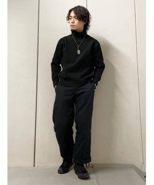 BACK NUMBER(バックナンバー)の「【BACK NUMBER】畦編みタートルニット(ニット/セーター・メンズ・ネイビー/オフホワイト/ブラック・M/S/L/XL)」の14枚目の写真