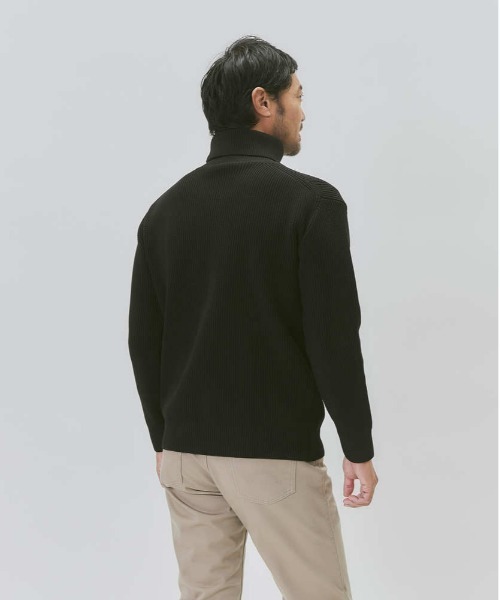 BACK NUMBER(バックナンバー)の「【BACK NUMBER】畦編みタートルニット(ニット/セーター・メンズ・ネイビー/オフホワイト/ブラック・M/S/L/XL)」の4枚目の写真