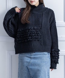 clear | 編地切り替えデザインニット/トップス≪2022AW新作≫(ニット/セーター)