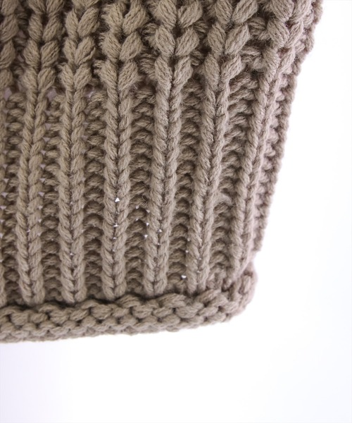 clear(クリア)の「編地切り替えデザインニットトップス(ニット/セーター・レディース・モカ/アイボリー/ブラック・F)」の10枚目の写真