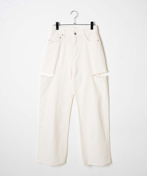 WEGO（ウィゴー）の「WEGO/サイドカットカラーパンツ（スラックス・レディース・ライトピンク/ホワイト・MEDIUM/SMALL/LARGE）」の12枚目の写真