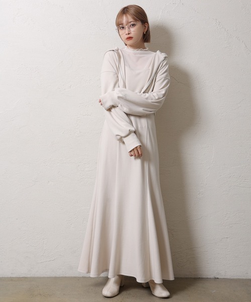 one after another NICE CLAUP（ワンアフターアナザーナイスクラップ）の「Holiday カットセットワンピース（ワンピース・レディース・ピンク/アイボリー/ブラック・FREE）」の11枚目の写真