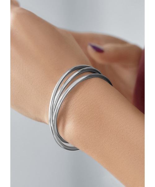 STYLE DELI（スタイルデリ）の「重なり３ラインバングル（バングル/リストバンド・レディース・シルバー/ゴールド・FREE）」の12枚目の写真