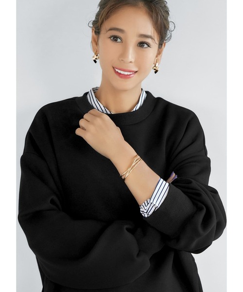 STYLE DELI（スタイルデリ）の「重なり３ラインバングル（バングル/リストバンド・レディース・シルバー/ゴールド・FREE）」の6枚目の写真