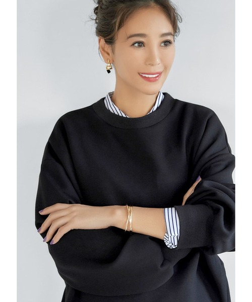 STYLE DELI（スタイルデリ）の「重なり３ラインバングル（バングル/リストバンド・レディース・シルバー/ゴールド・FREE）」の5枚目の写真