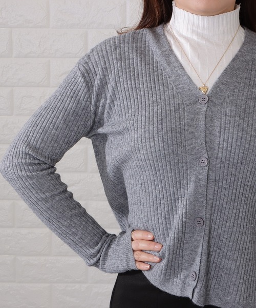 I858 美品 L 42 エポカ レース リブニット カーディガン レディース L04231EW02977_thumb.jpg