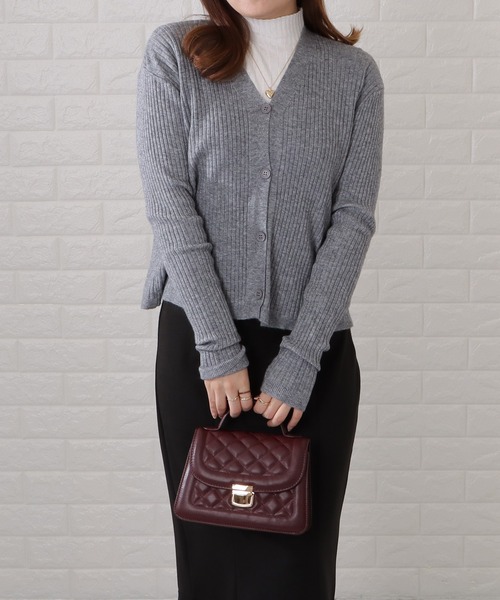 セール】Vネックリブニットカーディガン（カーディガン/ボレロ）｜Lace