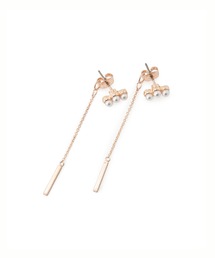 パール×ロングチェーンピアス