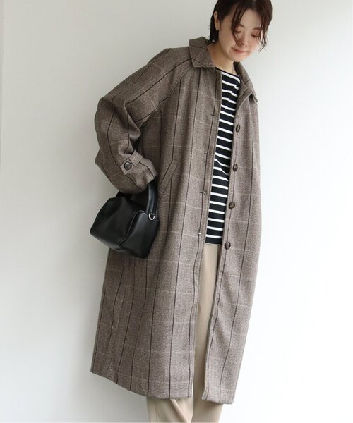 notch.（ノッチ）の「チェックステンカラーコート（ステンカラーコート・レディース・ブラウン・M）」の3枚目の写真