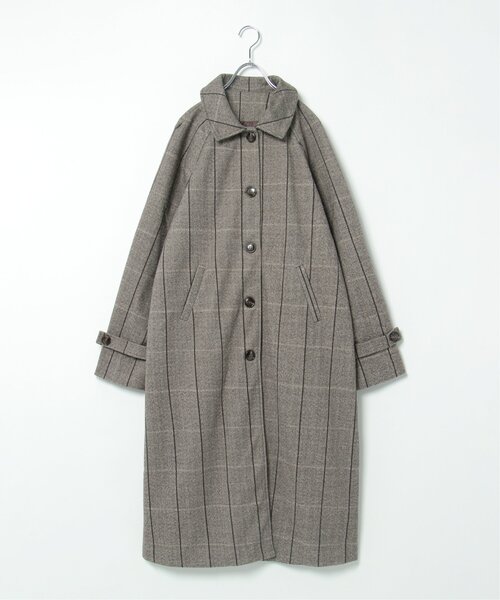 notch.（ノッチ）の「チェックステンカラーコート（ステンカラーコート・レディース・ブラウン・M）」の7枚目の写真