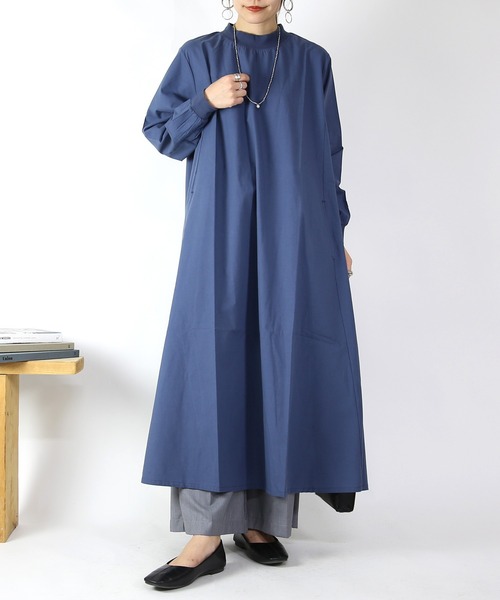 No one knows（ノーワンノーズ）の「リブ付きAラインワンピース（ワンピース・レディース・グレー/ブラック/パープル/ブラウン/グリーン/ライトベージュ/カーキ/ブラック系/グレー系/ネイビー・M-L）」の9枚目の写真