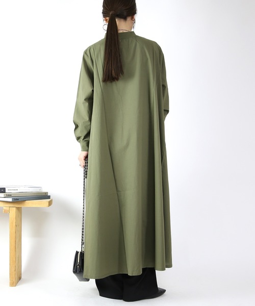 No one knows（ノーワンノーズ）の「リブ付きAラインワンピース（ワンピース・レディース・グレー/ブラック/パープル/ブラウン/グリーン/ライトベージュ/カーキ/ブラック系/グレー系/ネイビー・M-L）」の20枚目の写真