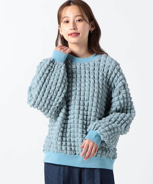 Grand PARK（グランドパーク）の「ポップコーンジャガードプルオーバー（Tシャツ/カットソー・レディース・ホワイト/その他/サックスブルー・FREE）」の2枚目の写真