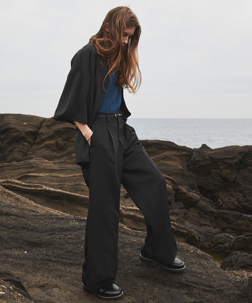 CIASENSE（シアセンス）の「Loose silhouette Regular collar shirt /Half Sleeve/setup/ルーズシルエットレギュラーカラートロミシャツ/半袖/セットアップ可（シャツ/ブラウス・メンズ・チャコールグレー/ブラック/ライトグレー・M/L）」の19枚目の写真