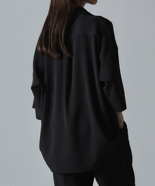 エムエイチエル・MHL・半袖シャツ・ボックスシルエット・レギュラーカラー・L CLEL シャツ 「CLEL」TR Loose Half Sleeve Regular Collor