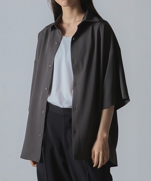 シャツ/ブラウス(半袖/袖なし) DEUXIEME CLASSE - YONFA toromi shirt セール】とろみガールズフォト半袖ルーズシャツ（シャツ