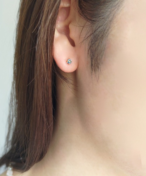 桃色の雲◆ロンドンブルートパーズピアス✧14kgf Supple（ロンドンブルートパーズピアス）14kgf | M'skyy
