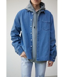 AZUL by moussy | STRETCH DENIM SHIRT/ストレッチデニムシャツ(シャツ/ブラウス)