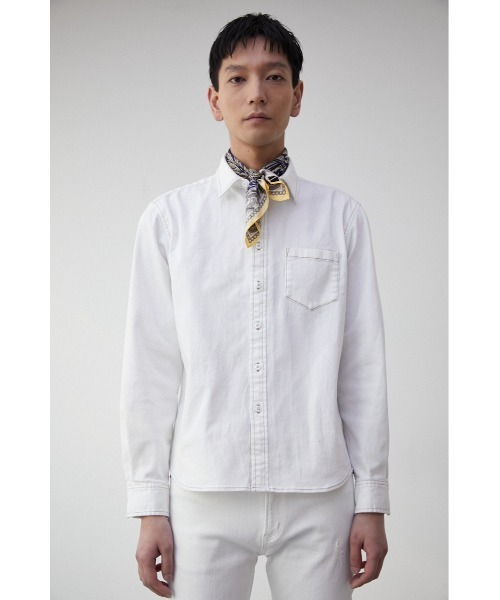 AZUL by moussy(アズールバイマウジー)の「STRETCH DENIM SHIRT/ストレッチデニムシャツ(シャツ/ブラウス・メンズ・オフホワイト/ブルー・S-M/L-XL)」の6枚目の写真