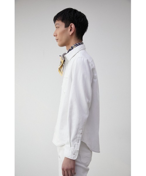 AZUL by moussy(アズールバイマウジー)の「STRETCH DENIM SHIRT/ストレッチデニムシャツ(シャツ/ブラウス・メンズ・オフホワイト/ブルー・S-M/L-XL)」の7枚目の写真
