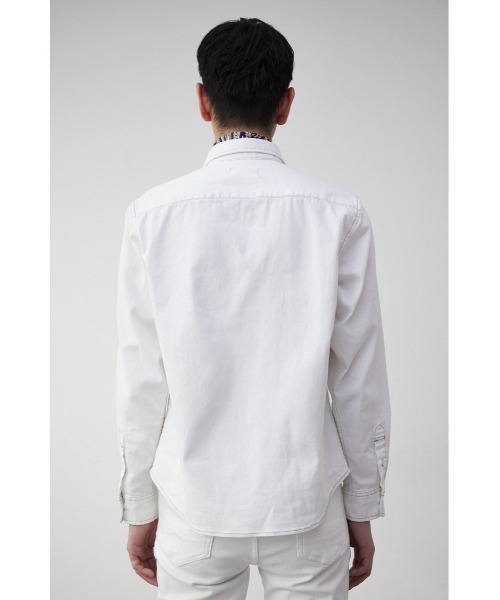 AZUL by moussy(アズールバイマウジー)の「STRETCH DENIM SHIRT/ストレッチデニムシャツ(シャツ/ブラウス・メンズ・オフホワイト/ブルー・S-M/L-XL)」の8枚目の写真