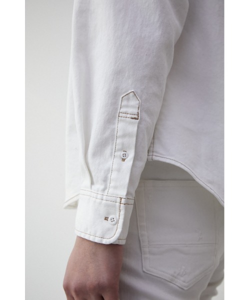 AZUL by moussy(アズールバイマウジー)の「STRETCH DENIM SHIRT/ストレッチデニムシャツ(シャツ/ブラウス・メンズ・オフホワイト/ブルー・S-M/L-XL)」の11枚目の写真