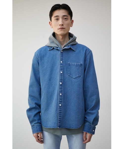 AZUL by moussy(アズールバイマウジー)の「STRETCH DENIM SHIRT/ストレッチデニムシャツ(シャツ/ブラウス・メンズ・オフホワイト/ブルー・S-M/L-XL)」の15枚目の写真