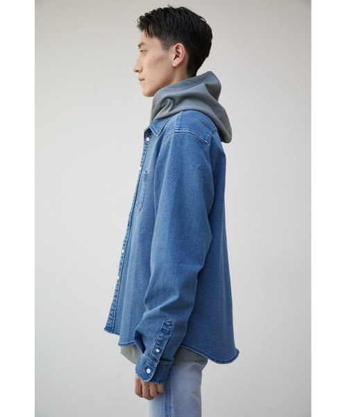AZUL by moussy(アズールバイマウジー)の「STRETCH DENIM SHIRT/ストレッチデニムシャツ(シャツ/ブラウス・メンズ・オフホワイト/ブルー・S-M/L-XL)」の16枚目の写真