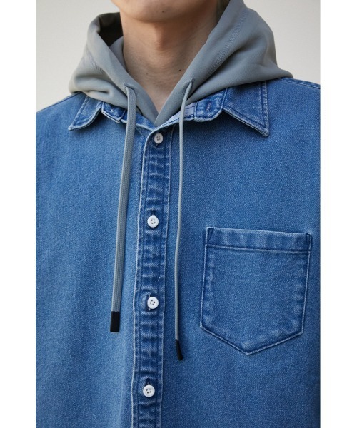 AZUL by moussy(アズールバイマウジー)の「STRETCH DENIM SHIRT/ストレッチデニムシャツ(シャツ/ブラウス・メンズ・オフホワイト/ブルー・S-M/L-XL)」の18枚目の写真