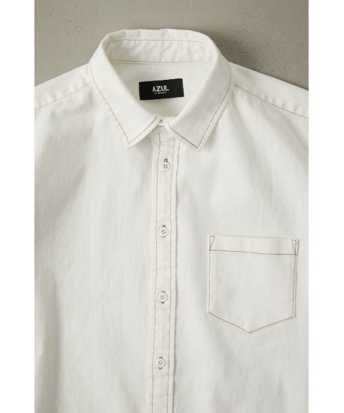 AZUL by moussy(アズールバイマウジー)の「STRETCH DENIM SHIRT/ストレッチデニムシャツ(シャツ/ブラウス・メンズ・オフホワイト/ブルー・S-M/L-XL)」の22枚目の写真