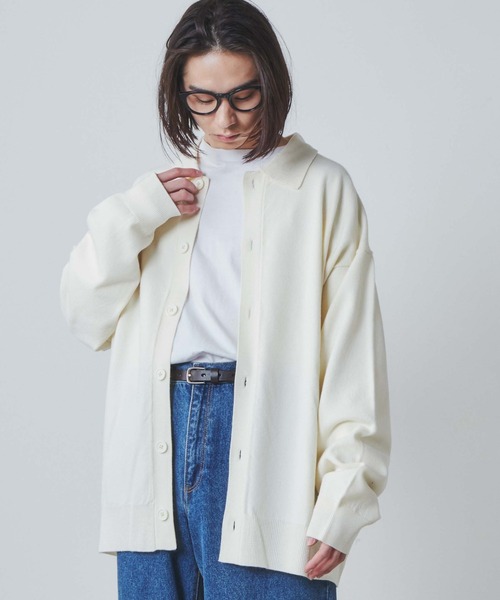 THE STANDARD(ザスタンダード)の「WEGO/シャツカーディガン(カーディガン/ボレロ・メンズ・ホワイト/ブラック・LARGE/MEDIUM)」の1枚目の写真