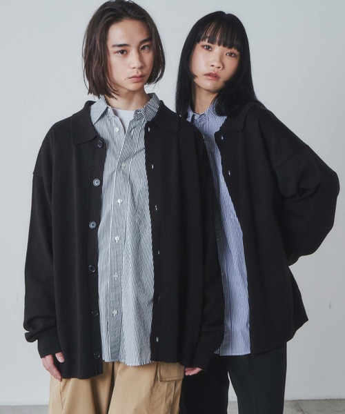 THE STANDARD(ザスタンダード)の「WEGO/シャツカーディガン(カーディガン/ボレロ・メンズ・ホワイト/ブラック・LARGE/MEDIUM)」の2枚目の写真