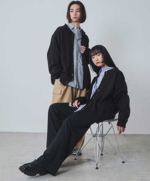 THE STANDARD(ザスタンダード)の「WEGO/シャツカーディガン(カーディガン/ボレロ・メンズ・ホワイト/ブラック・LARGE/MEDIUM)」の4枚目の写真