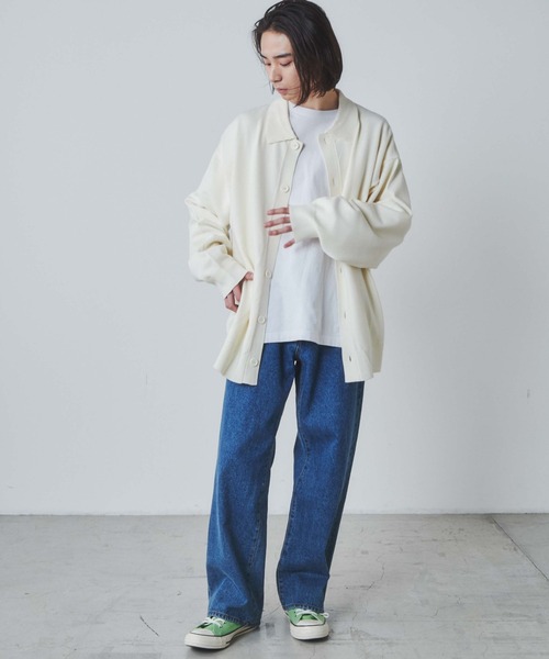 THE STANDARD(ザスタンダード)の「WEGO/シャツカーディガン(カーディガン/ボレロ・メンズ・ホワイト/ブラック・LARGE/MEDIUM)」の8枚目の写真