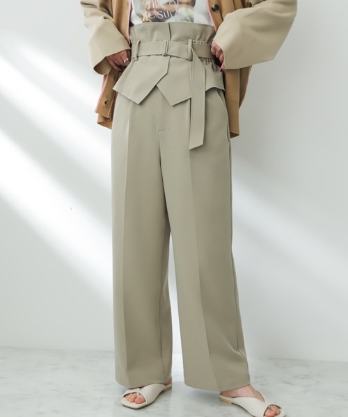 SENSE OF PLACE by URBAN RESEARCH（センスオブプレイスバイアーバンリサーチ）の「コルセットツキワイドパンツ（その他パンツ・レディース・チャコールグレー/グレー/ブラック・SMALL/MEDIUM）」の3枚目の写真