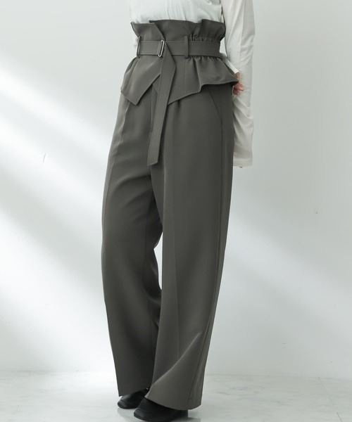 SENSE OF PLACE by URBAN RESEARCH（センスオブプレイスバイアーバンリサーチ）の「コルセットツキワイドパンツ（その他パンツ・レディース・チャコールグレー/グレー/ブラック・SMALL/MEDIUM）」の2枚目の写真