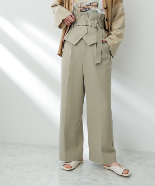 SENSE OF PLACE by URBAN RESEARCH（センスオブプレイスバイアーバンリサーチ）の「コルセットツキワイドパンツ（その他パンツ・レディース・チャコールグレー/グレー/ブラック・SMALL/MEDIUM）」の9枚目の写真