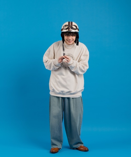 MUHET（ミュエータ）の「BEARプリントスウェット（スウェット・レディース・ライトベージュ/ネイビー・X-LARGE/MEDIUM）」の11枚目の写真