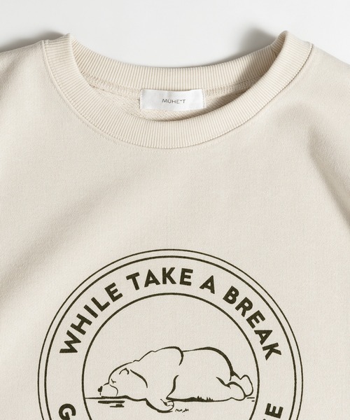 MUHET（ミュエータ）の「BEARプリントスウェット（スウェット・レディース・ライトベージュ/ネイビー・X-LARGE/MEDIUM）」の14枚目の写真
