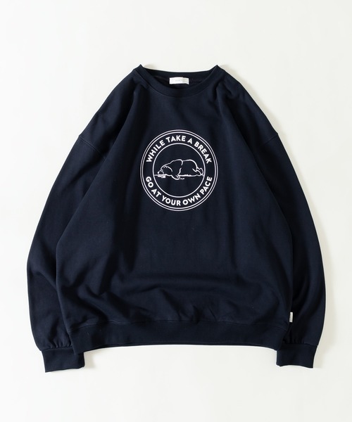 MUHET（ミュエータ）の「BEARプリントスウェット（スウェット・レディース・ライトベージュ/ネイビー・X-LARGE/MEDIUM）」の5枚目の写真