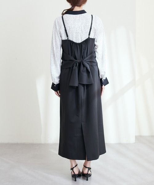 natural couture（ナチュラルクチュール）の「変形バックリボンナローキャミワンピース（ワンピース・レディース・ブラック/カーキ/モカ・FREE）」の14枚目の写真