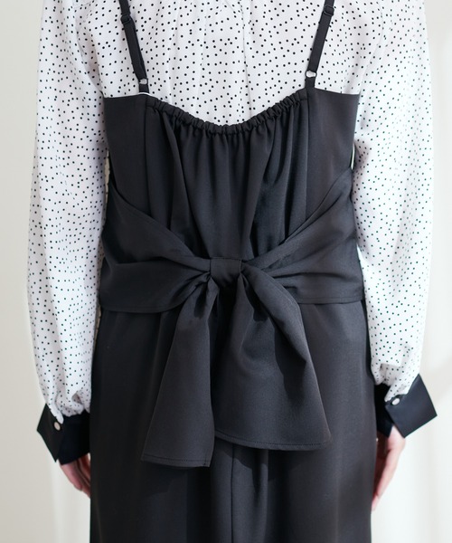 natural couture（ナチュラルクチュール）の「変形バックリボンナローキャミワンピース（ワンピース・レディース・ブラック/カーキ/モカ・FREE）」の12枚目の写真